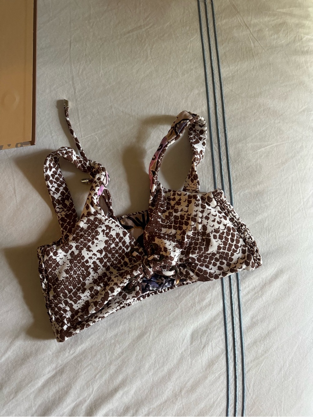 Brown Snake Print Bikini Top MAAJI brand